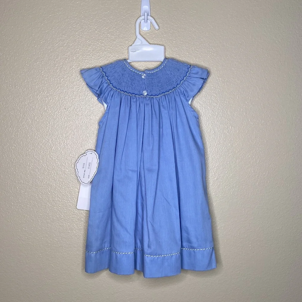 18 month blue dress with smocked detail | NWT | Carriage Boutiques - Picture 2 of 4